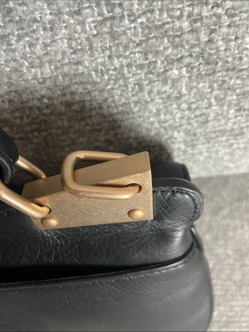 Foley + Corinna Black Leather Satchel with Gold Hardware